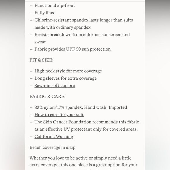 Land's End Long Sleeve Rash Guard Black White One Piece Swimsuit Bathing Suit 12 - Picture 5 of 5